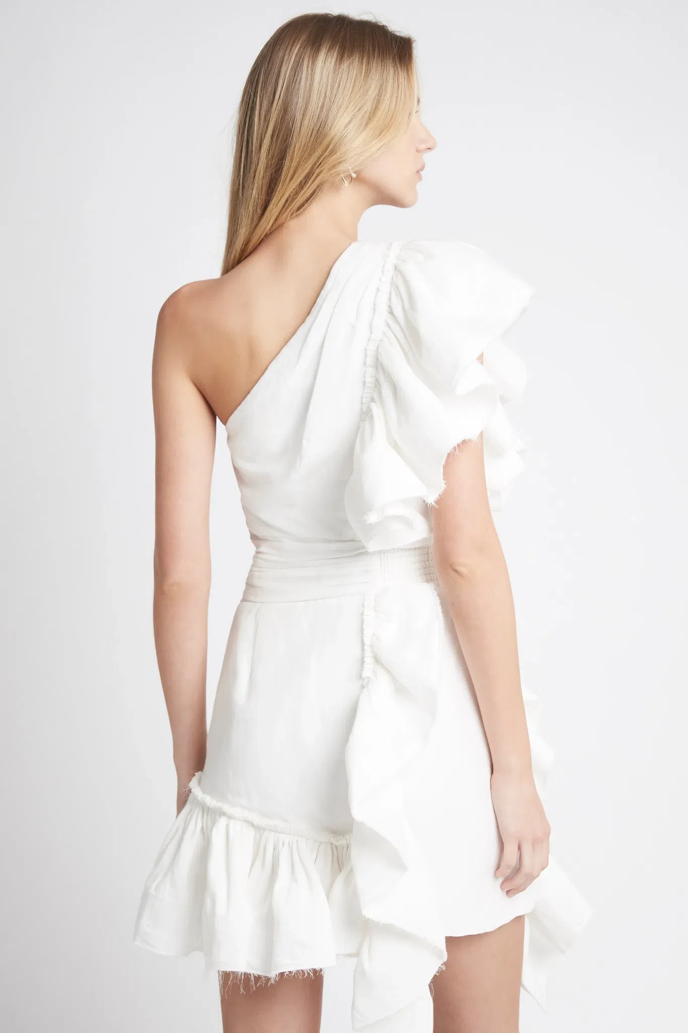 Aje White Bonjour Asymmetric Mini Dress White Size 14 - Image 2