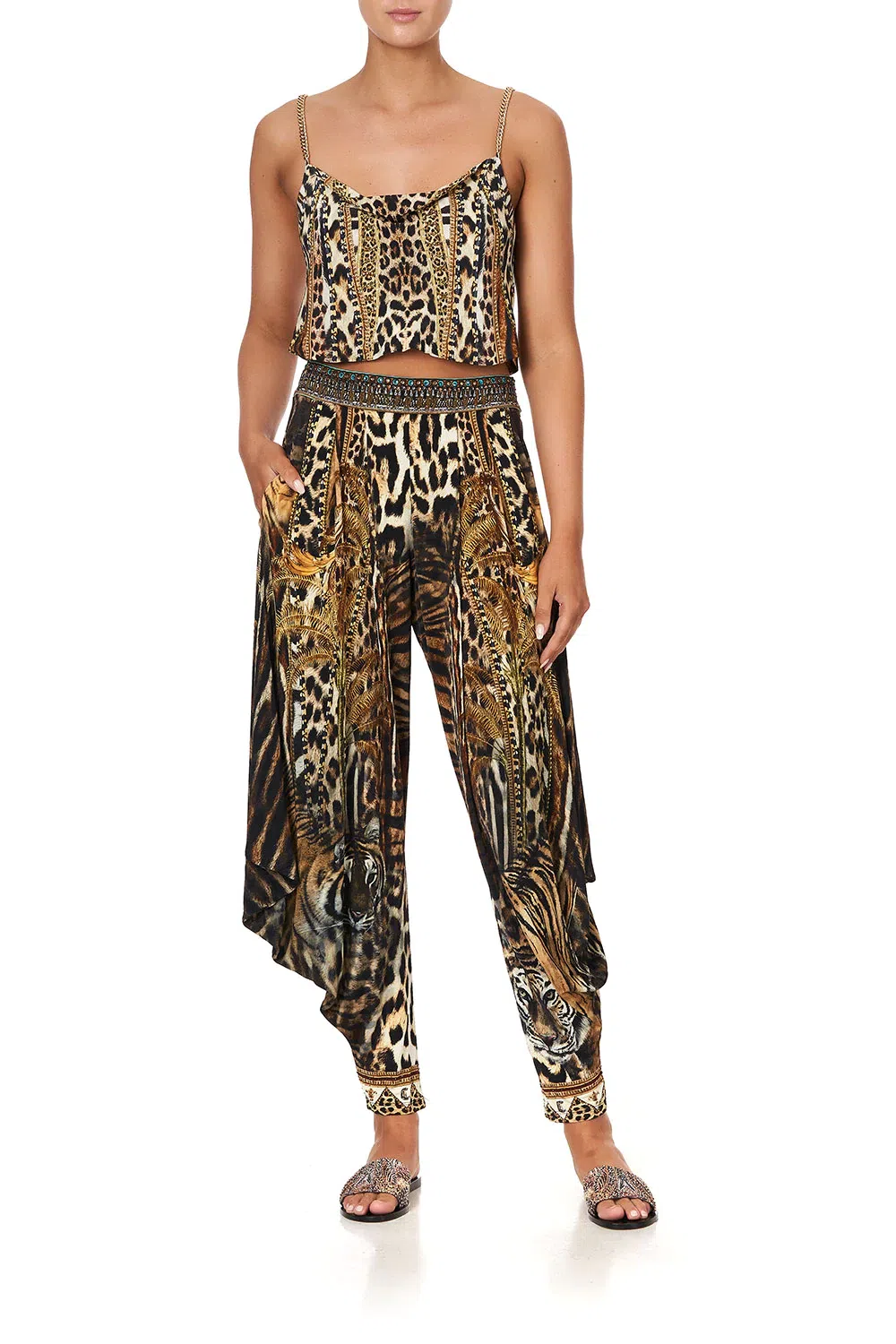 Camilla Jersey Drape Pant Berkeley St After Dark Animal Print Size S - Image 1