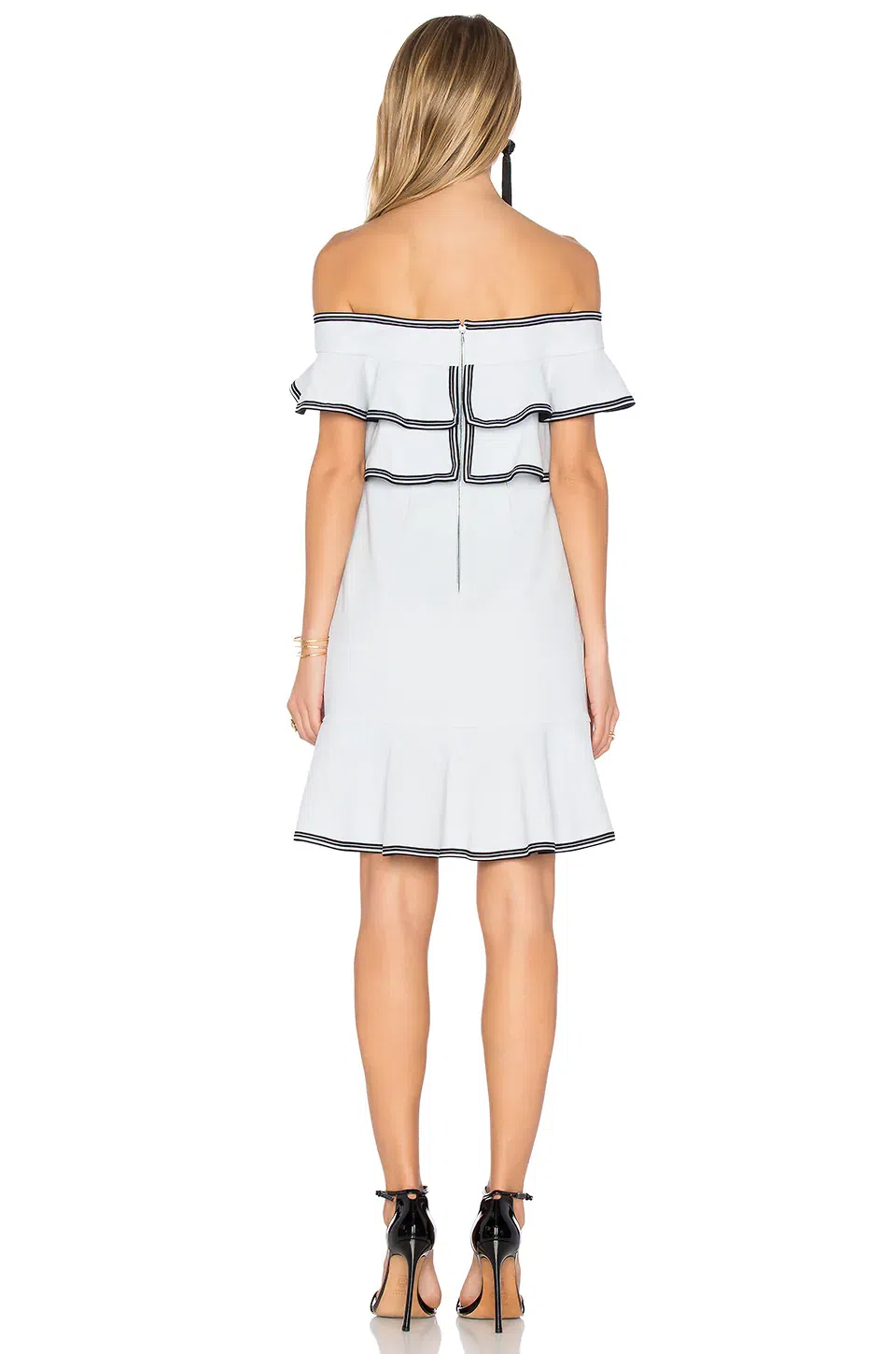 Rebecca Vallance Billie Ruffle Mini Dress Ice Blue Size 8 - Image 2