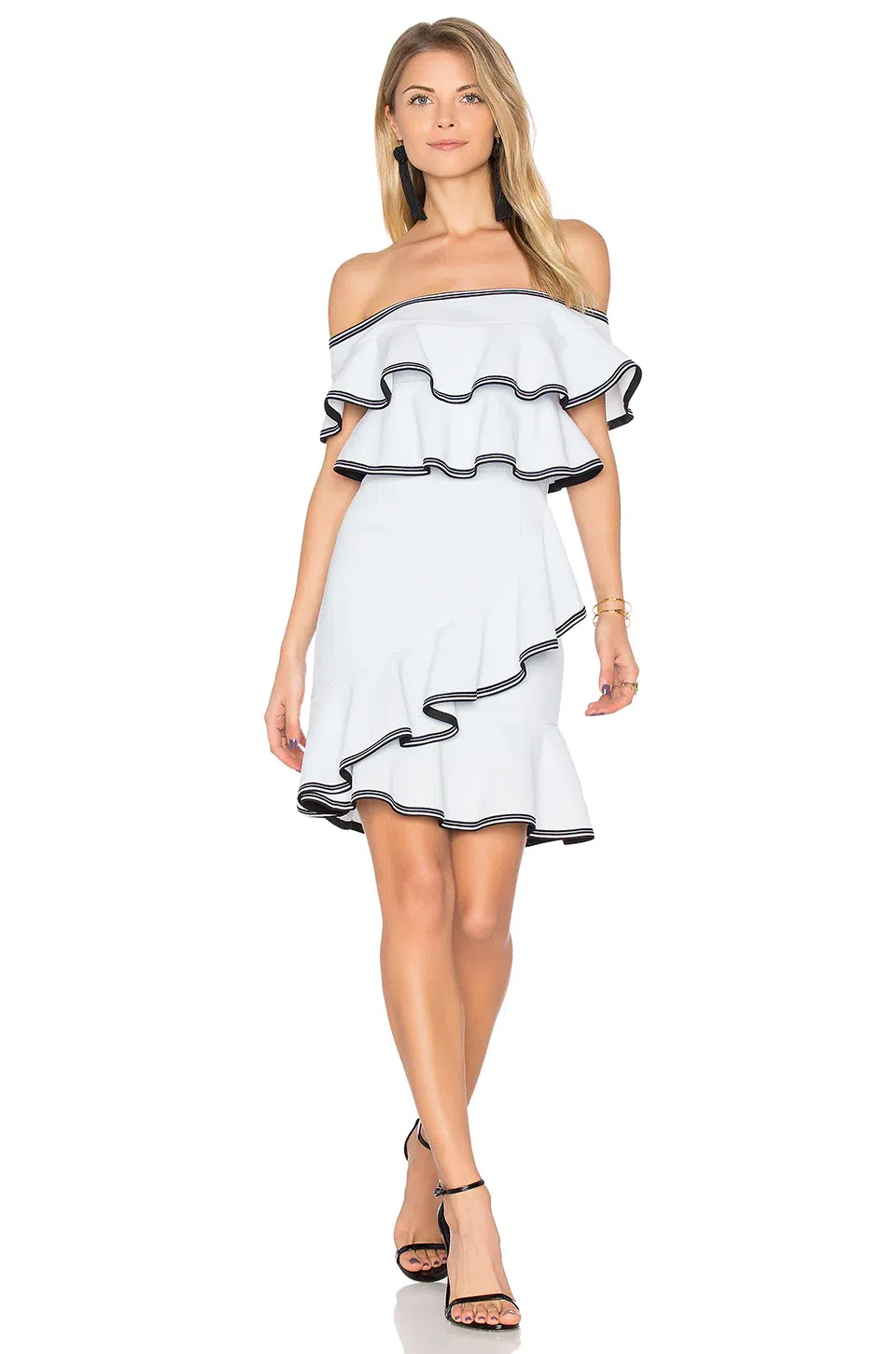 Rebecca Vallance Billie Ruffle Mini Dress Ice Blue Size 8 - Image 1