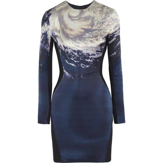 Dion Lee Cyclone Print Silk & Matte Mini Dress Navy Size 10 - Image 3