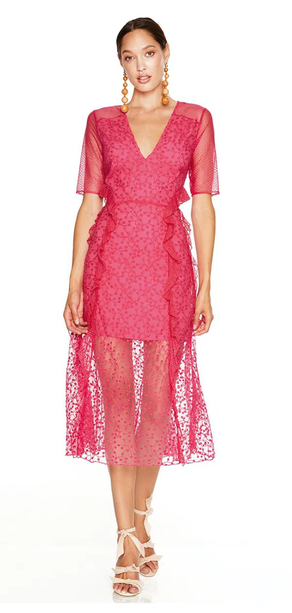 Talulah Fuschia Delight Midi Dress Pink Size S / 10 - Image 1