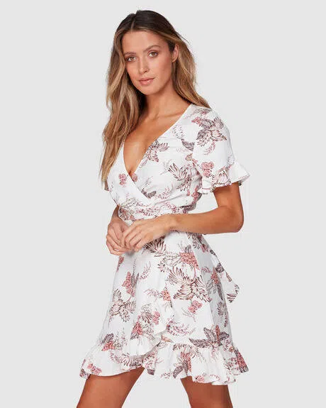 Tigerlily Mazari Wrap Mini Dress Floral Size 8 - Image 2