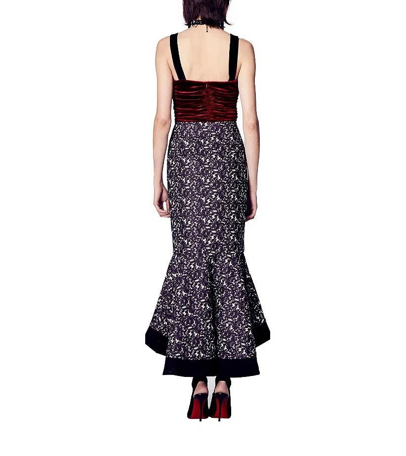 Atoir Two Timer Velvet Midi Dress Print Size 6 - Image 2