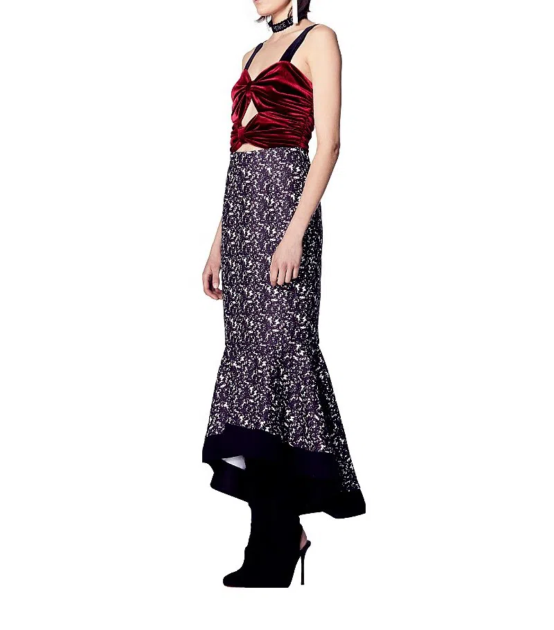 Atoir Two Timer Velvet Midi Dress Print Size 6 - Image 3