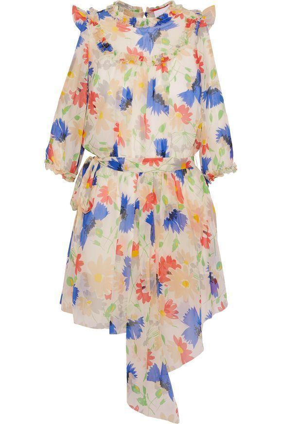 Alice McCall Get In Line cold-shoulder floral-print georgette mini dress Size 12 - Image 2