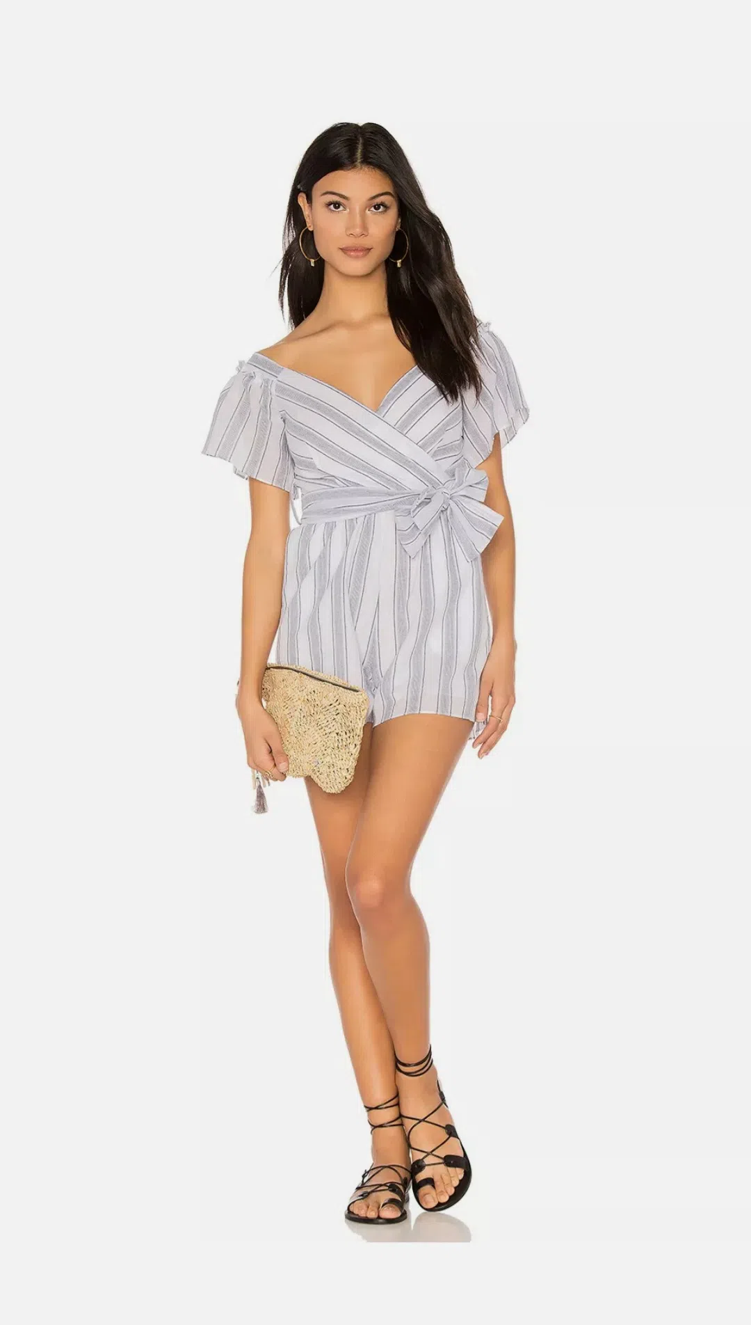 Saylor Margo Off Shoulder Playsuit Print Size 6 - Image 4