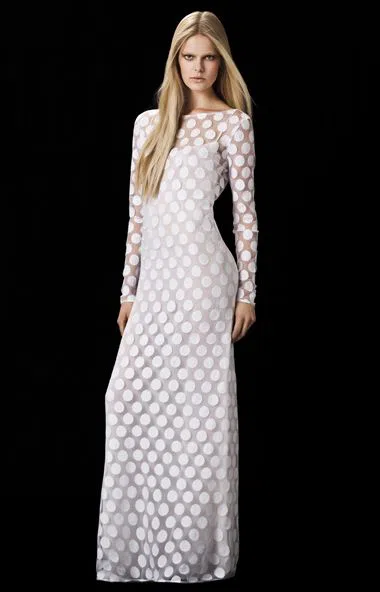 Carla Zampatti Polka Dot Maxi Dress White Size 6 - Image 1