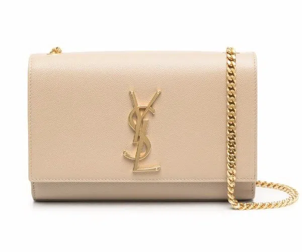 Saint Laurent Kate Textured Leather Bag With Gold Hardware Strap Beige - Image 2