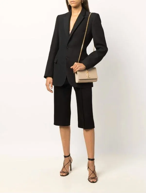 Saint Laurent Kate Textured Leather Bag With Gold Hardware Strap Beige - Image 3