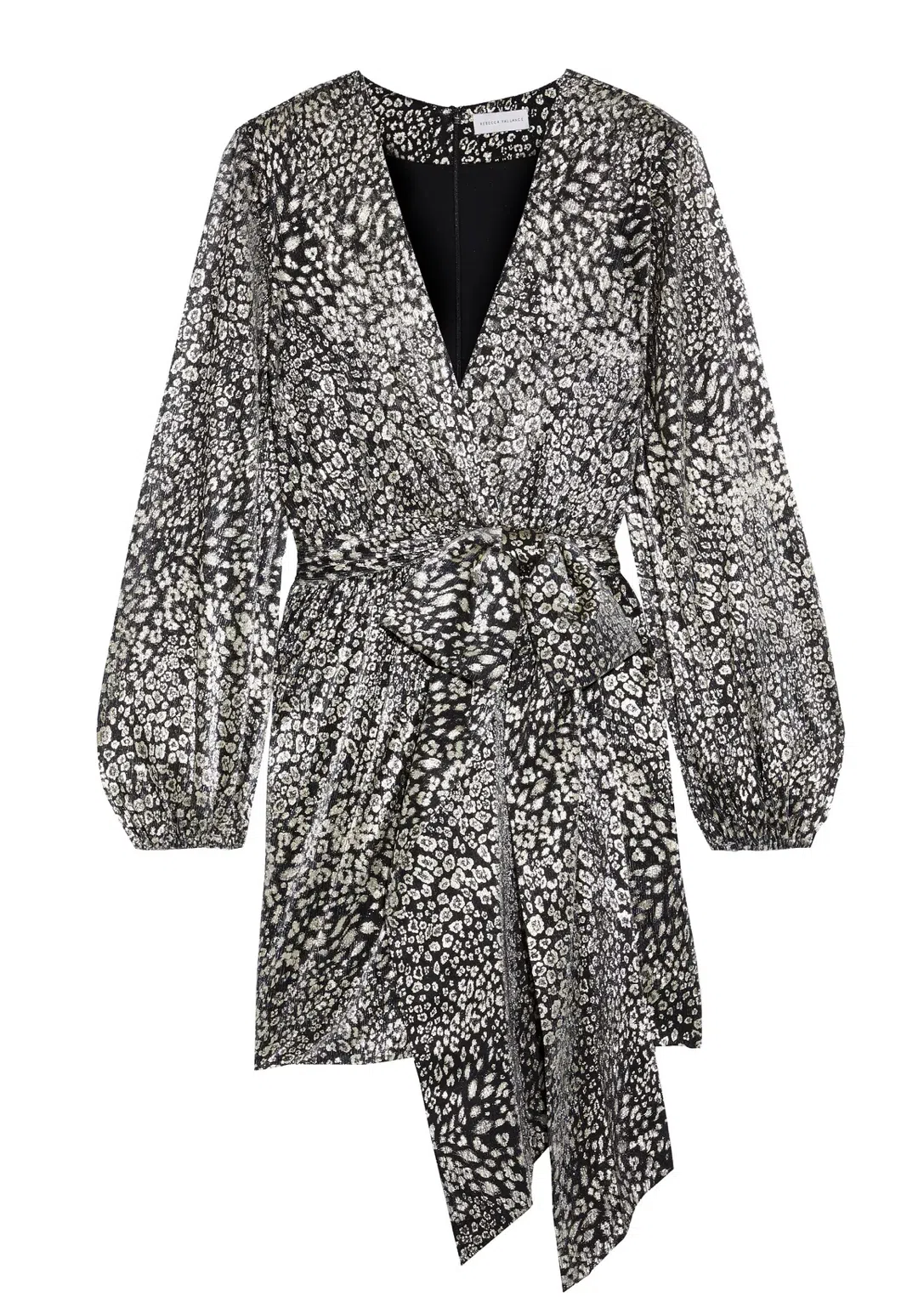 Rebecca Vallance Vienna Metallic Mesh Mini Dress Leopard Print Size 10 - Image 2