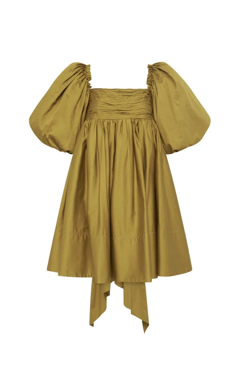 Aje Casabianca Puff Sleeve Dress Green Size 12 - Image 4