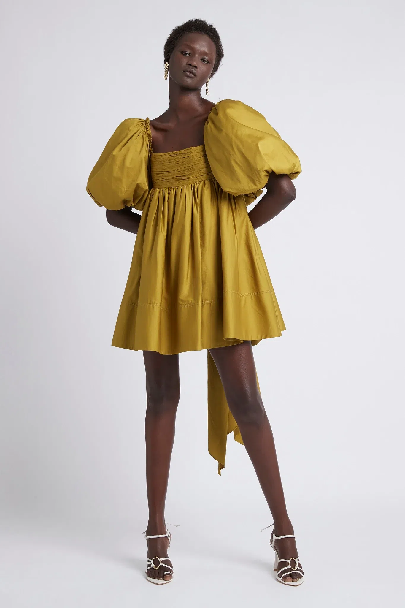 Aje Casabianca Puff Sleeve Dress Green Size 12 - Image 1