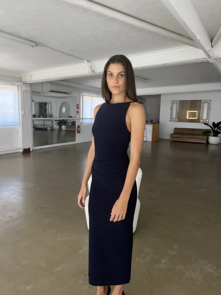 Bec & Bridge Be Mine Tuck Dress Navy Size 6  - Image 1