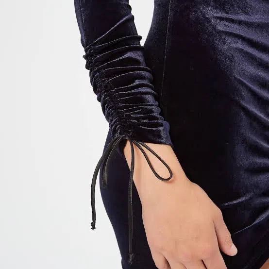 Bec & Bridge Velvet Jagger Long Sleeve Mini Dress Navy Size 8  - Image 2