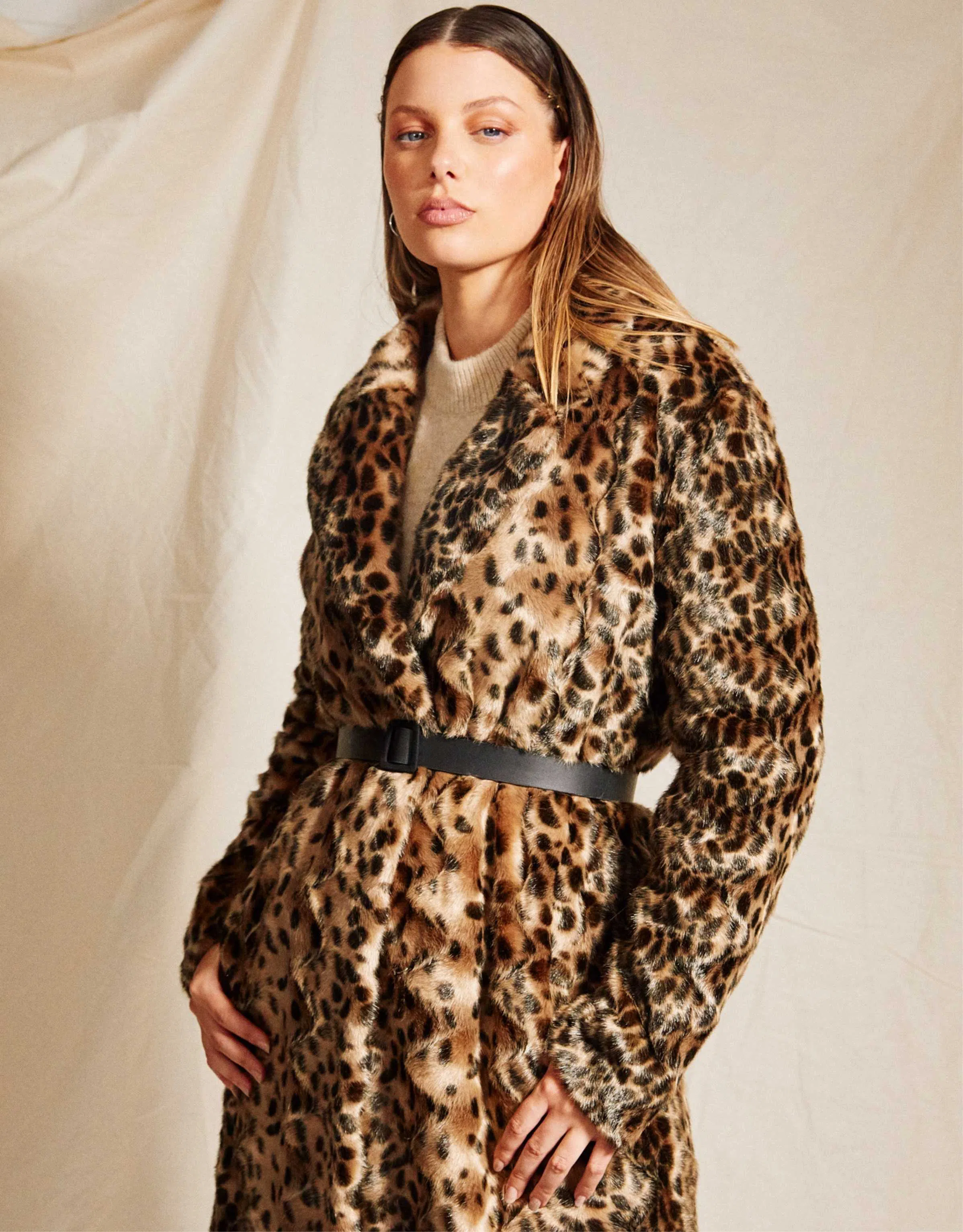 Unreal Fur So Long Coat Animal Print Size 8 - Image 3