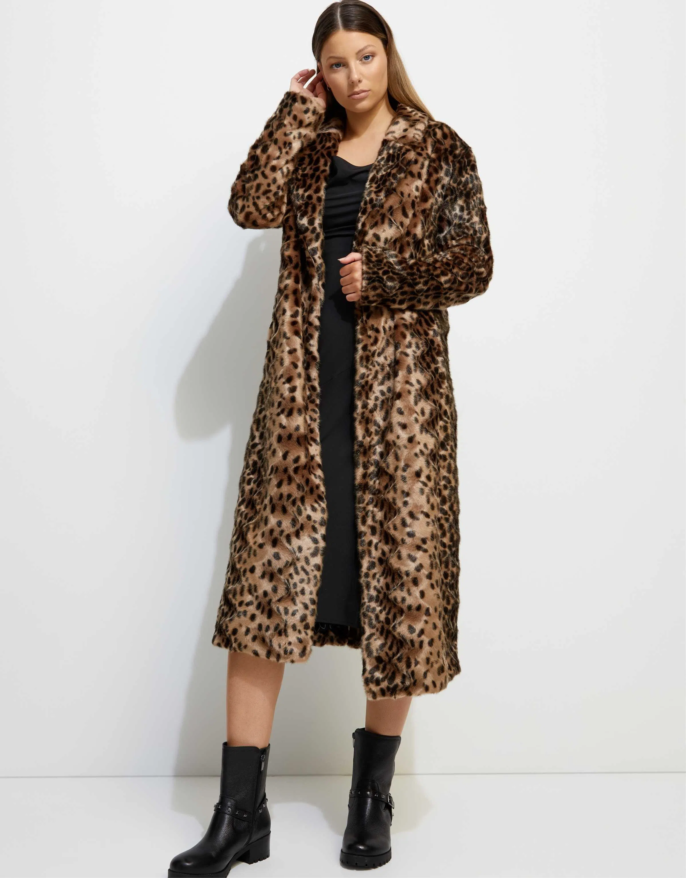 Unreal Fur So Long Coat Animal Print Size 12 - Image 1