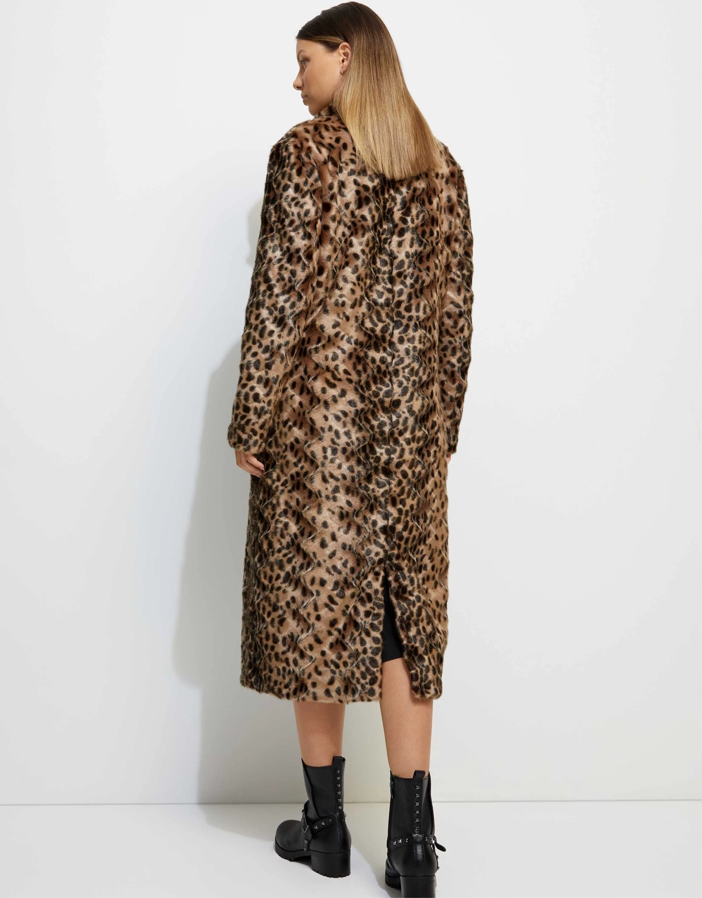 Unreal Fur So Long Coat Animal Print Size 12 - Image 2