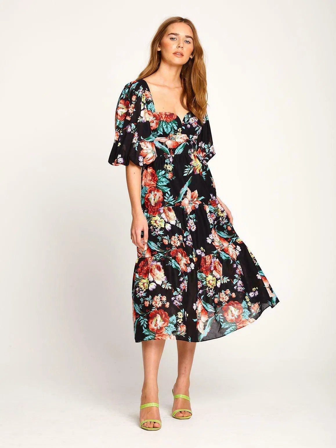 Alice McCall Baby Dee Midi Dress  Black Print Size 12 - Image 2