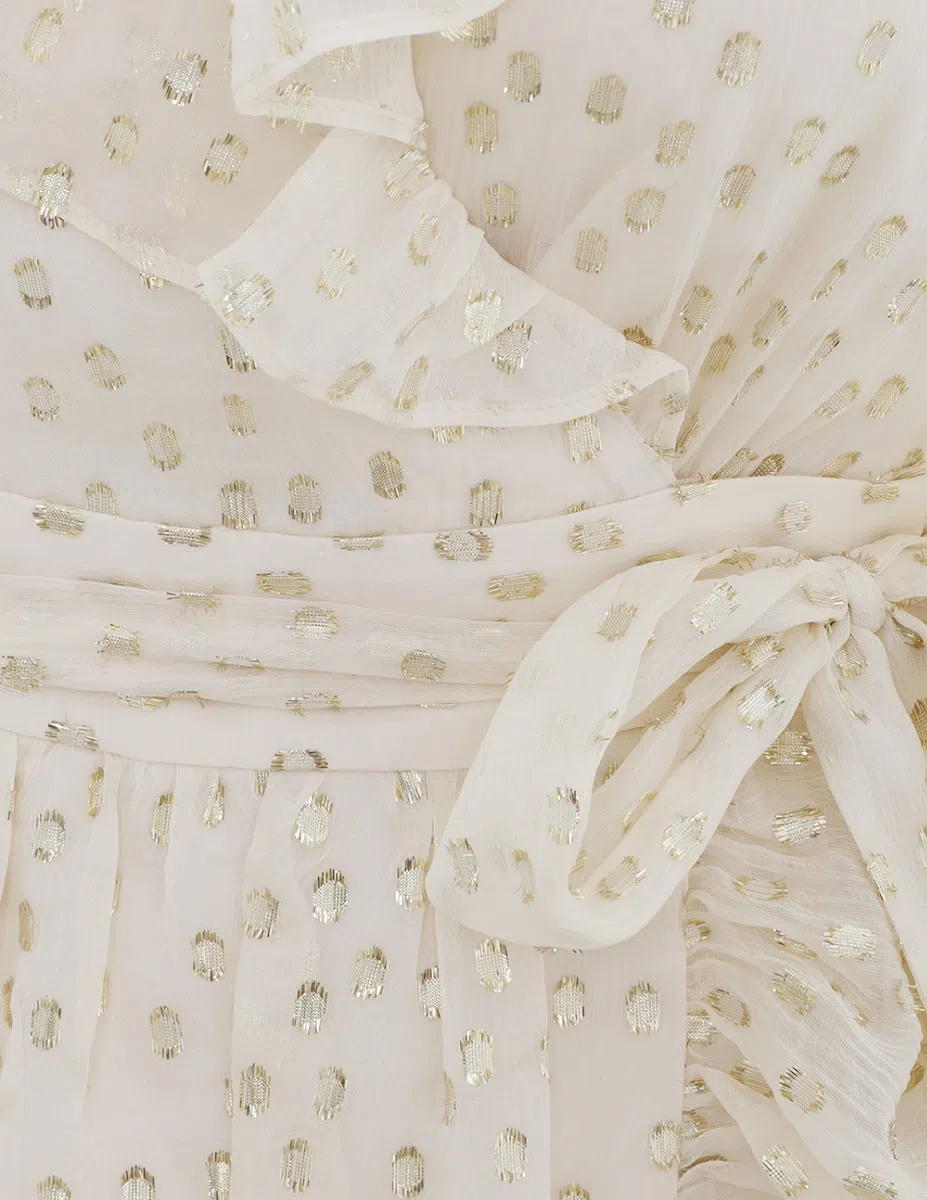 Zimmermann Lurex Wrap Mini Dress Size 4/Au 16 - Image 4