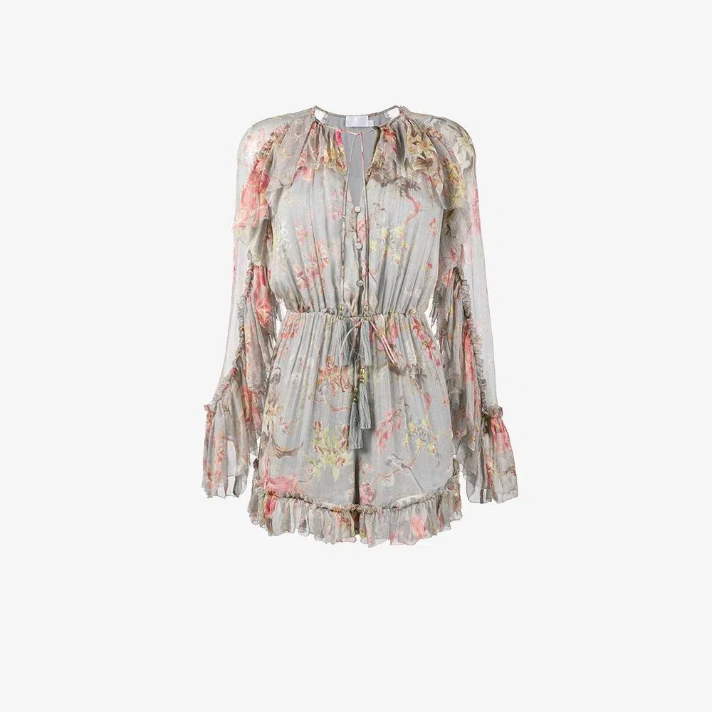 Zimmermann Mercer Floating Playsuit Floral Size 2 / Au 12 - Image 3