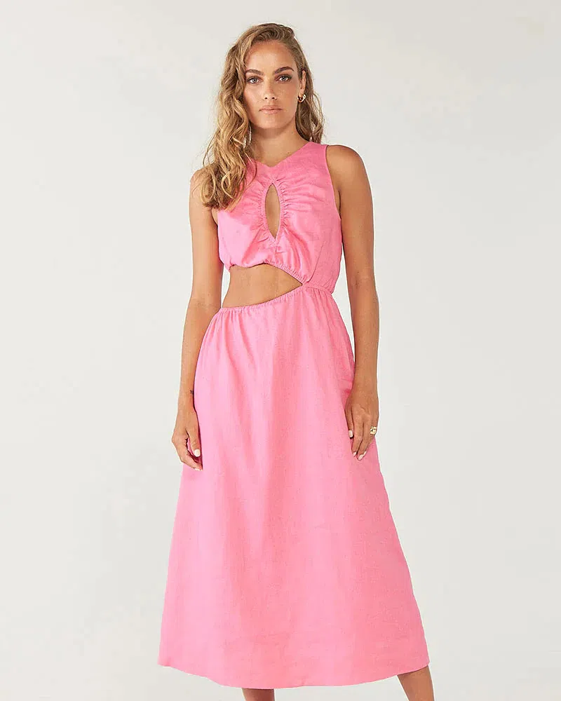 Sovere Studio Mode Midi Dress Pink Size 10 - Image 4