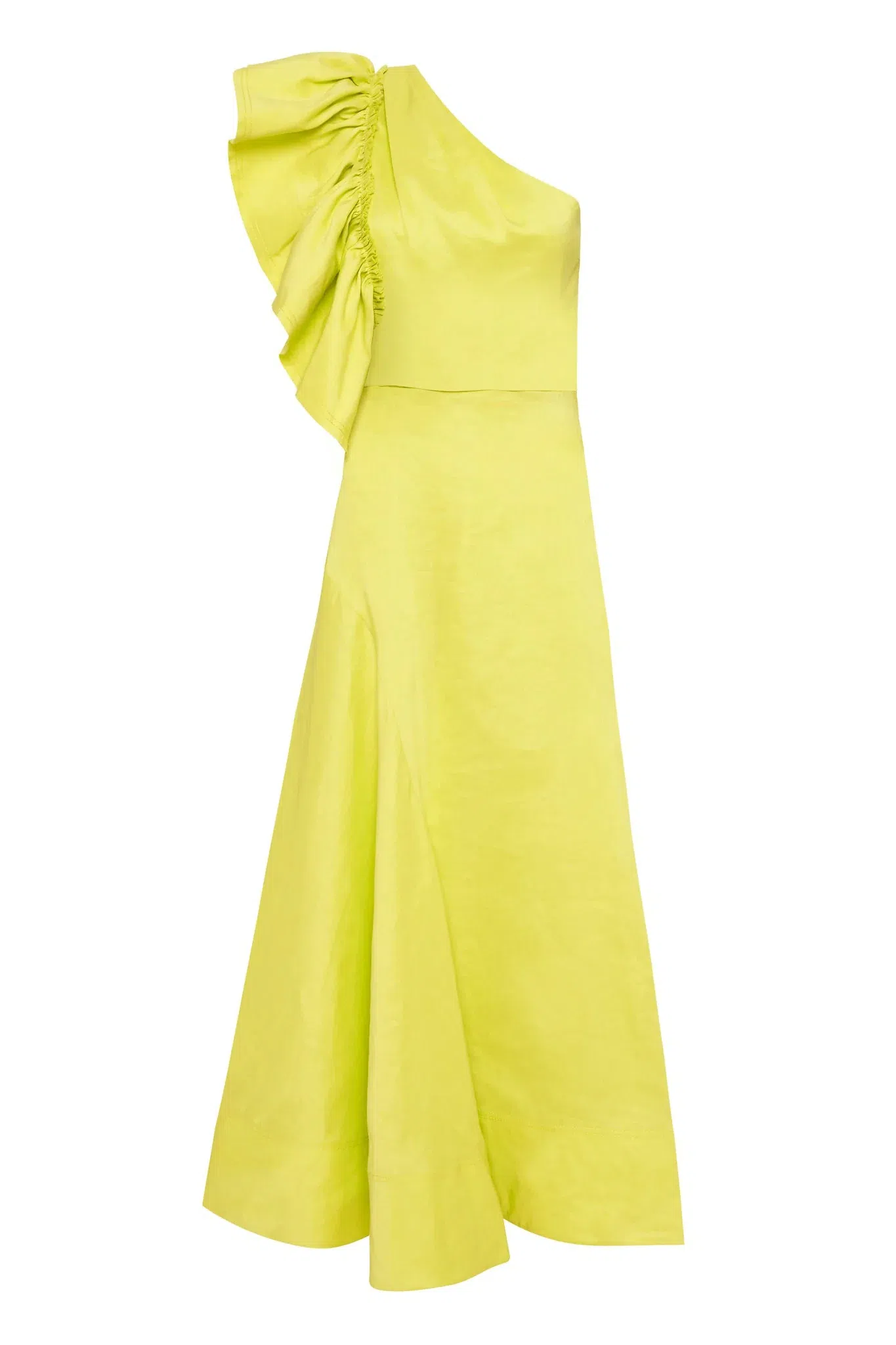 Aje Bonjour Asymmetric Midi Dress Lime Green Size 16 - Image 5