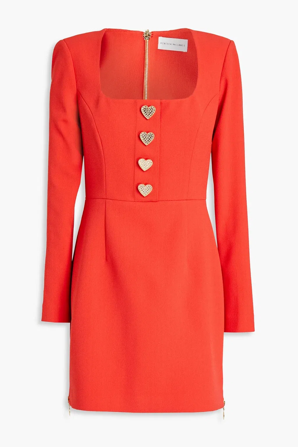 Rebecca Vallance Amara Embellished Crepe Mini Dress Tomato Red Size 16 - Image 4