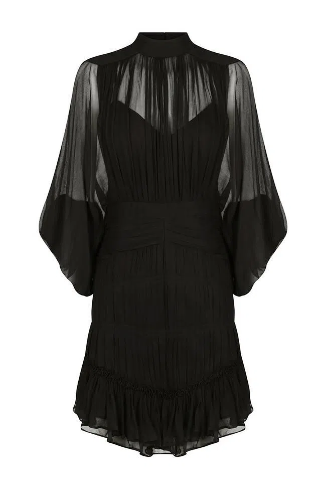 Shona Joy Clemence Long Sleeve Mini Dress Black Size 12 - Image 2