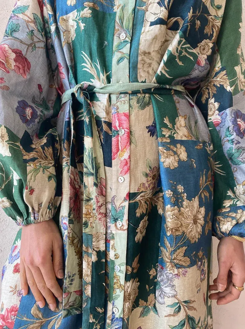 Alemais Loretta Patchwork Shirtdress Print Size 8 - Image 6