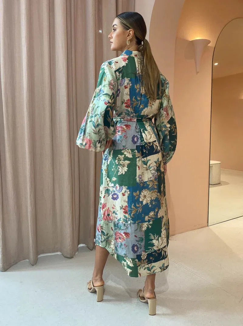 Alemais Loretta Patchwork Shirtdress Print Size 8 - Image 7