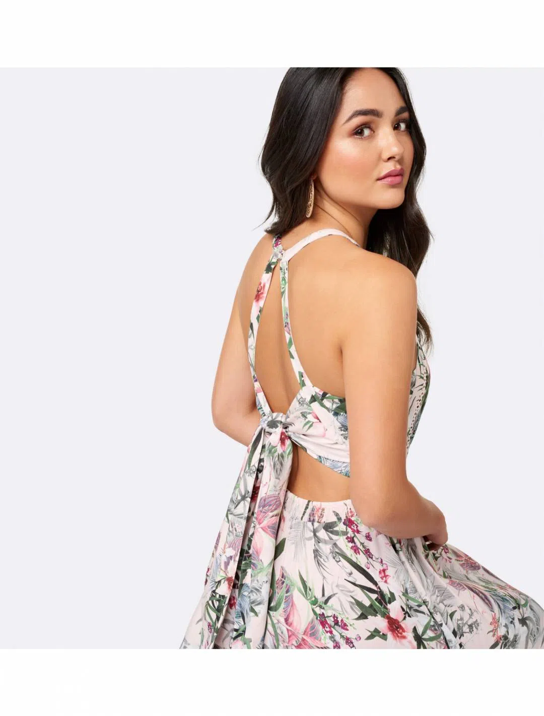 Forever Unique Elka Lace Spliced Maxi Cut Out Dress Print Size 8 - Image 2