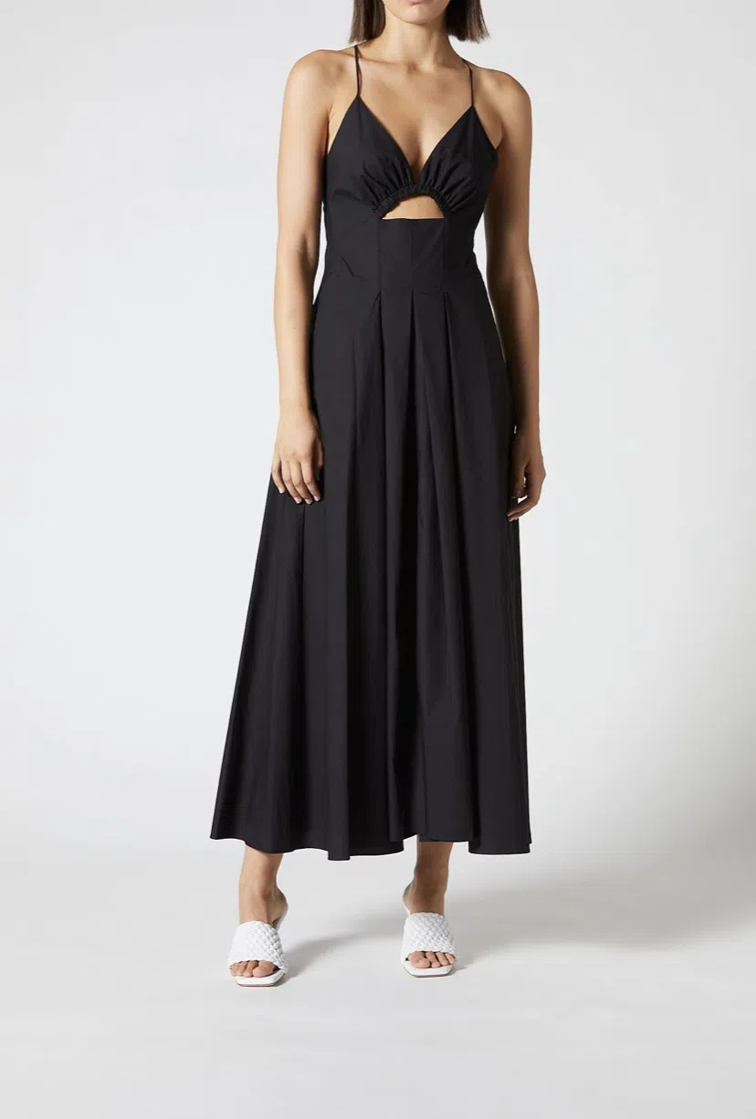 Scanlan Theodore Cotton Strappy Dress Dress NAVY Size 8 - Image 1