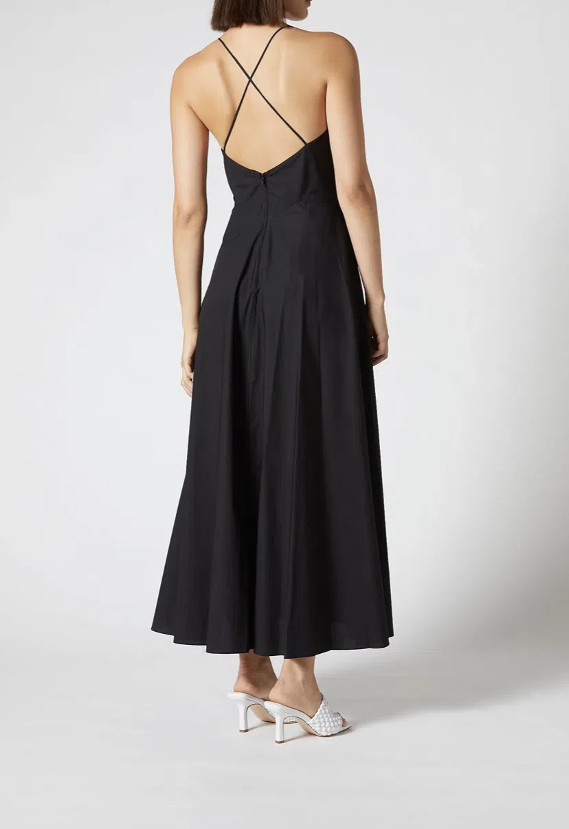 Scanlan Theodore Cotton Strappy Dress Dress NAVY Size 8 - Image 2