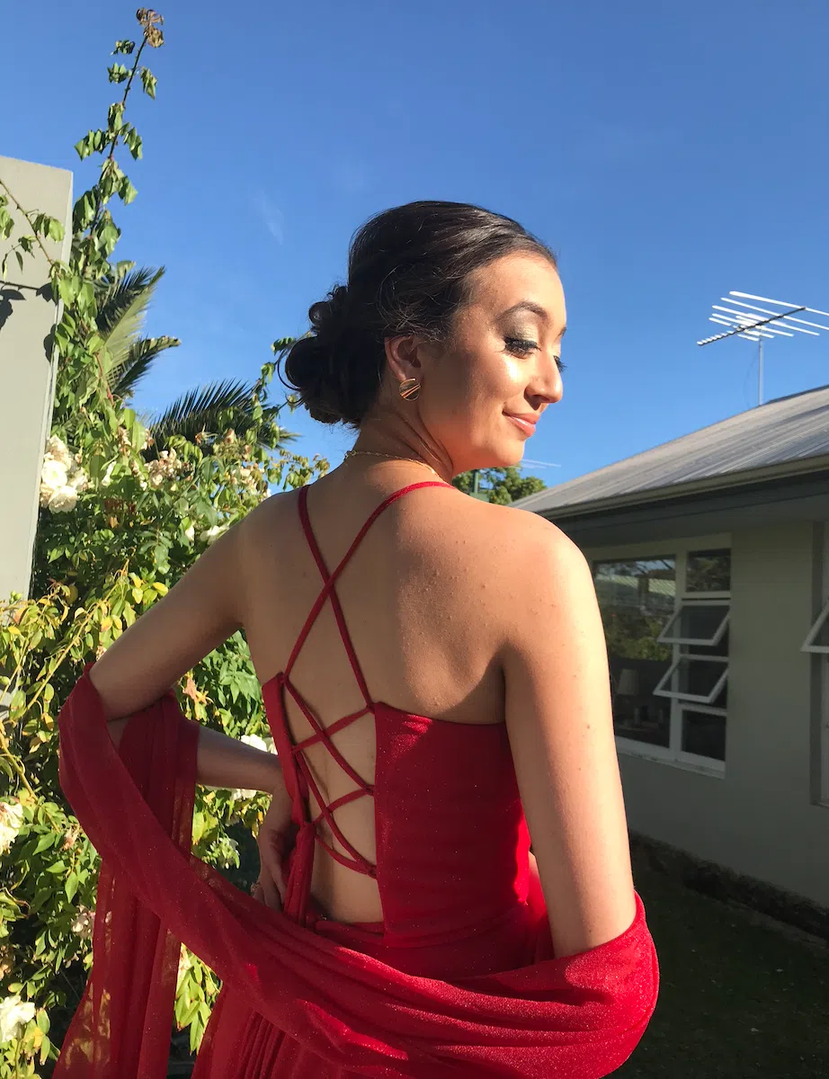 Forever Unique Ruffle Front Maxi Dress Red Size 10 - Image 5