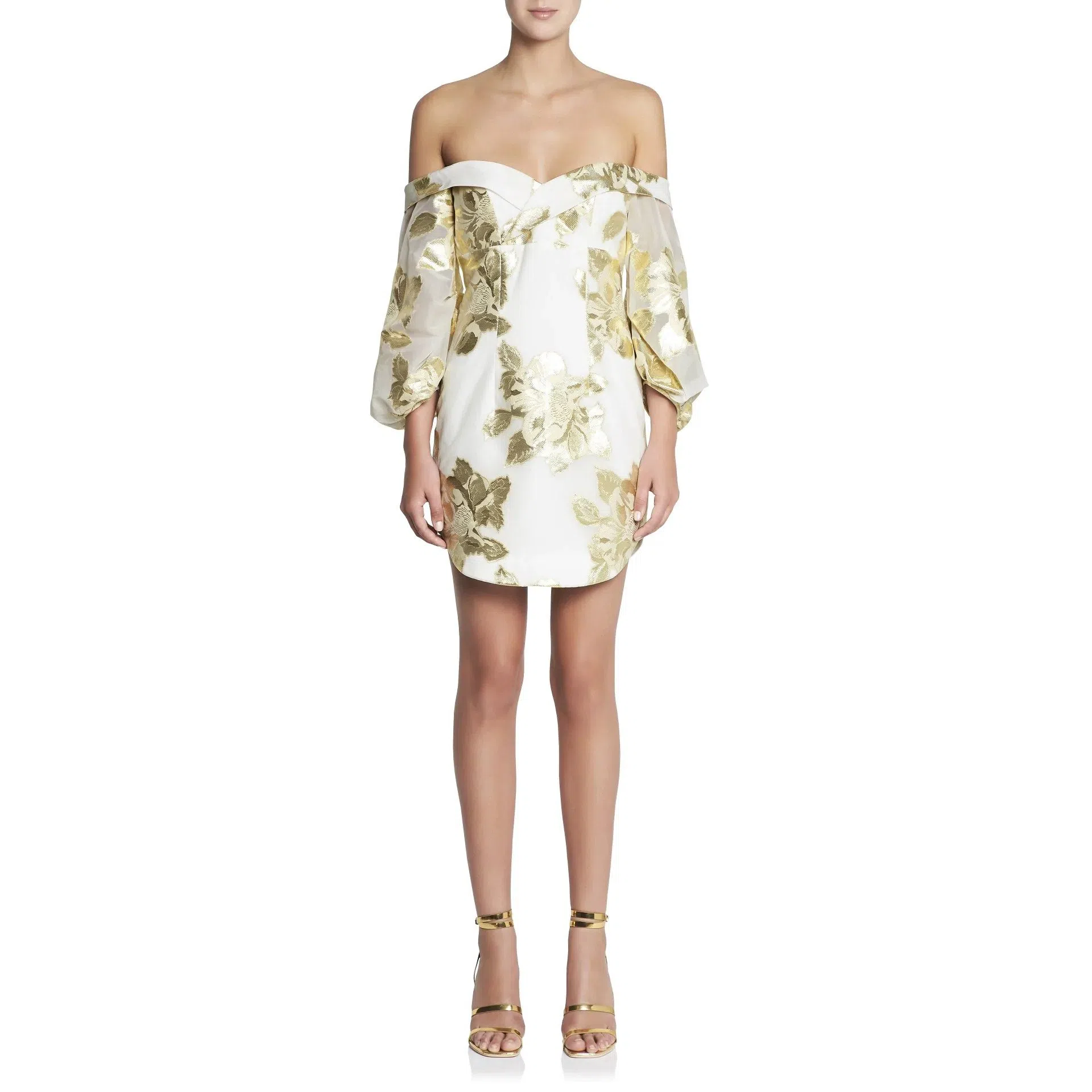 Manning Cartell Floral Alchemy Mini Dress White/Gold Size 6 - Image 1