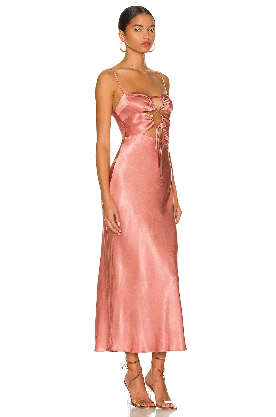 Shona Joy Eloise Lace Up Midi Dress Rose Size 10 - Image 2