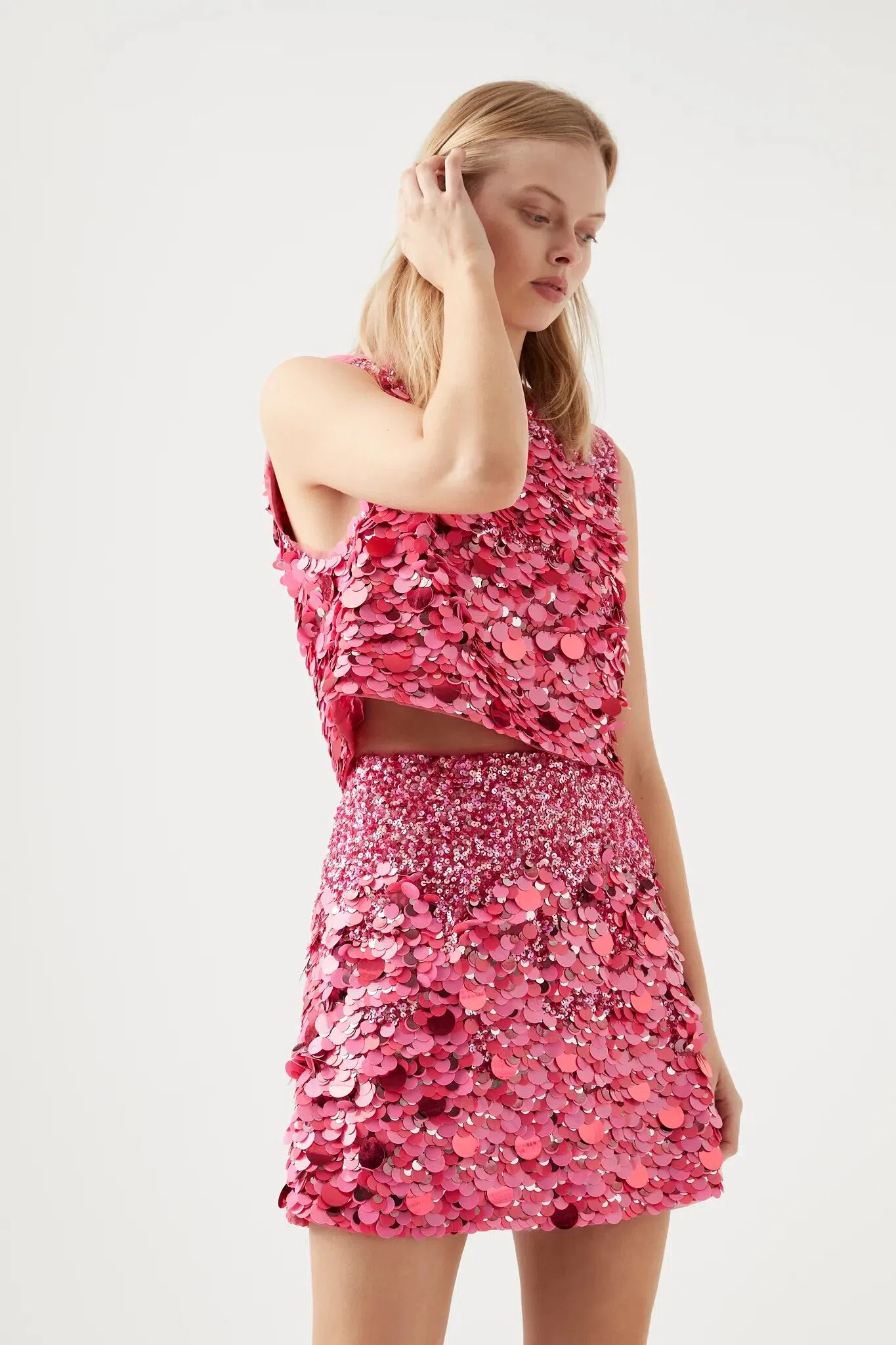 Aje Cherie Sequin Mini Skirt Pink Size 6 / XS - Image 3