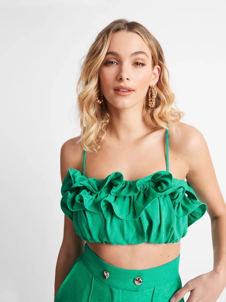 Sheike Ashley Crop Top and Pant Set Green Size 6 - Image 2