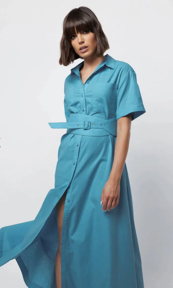 Mossman The Blue Light Shirt Dress Blue Size 16 - Image 3