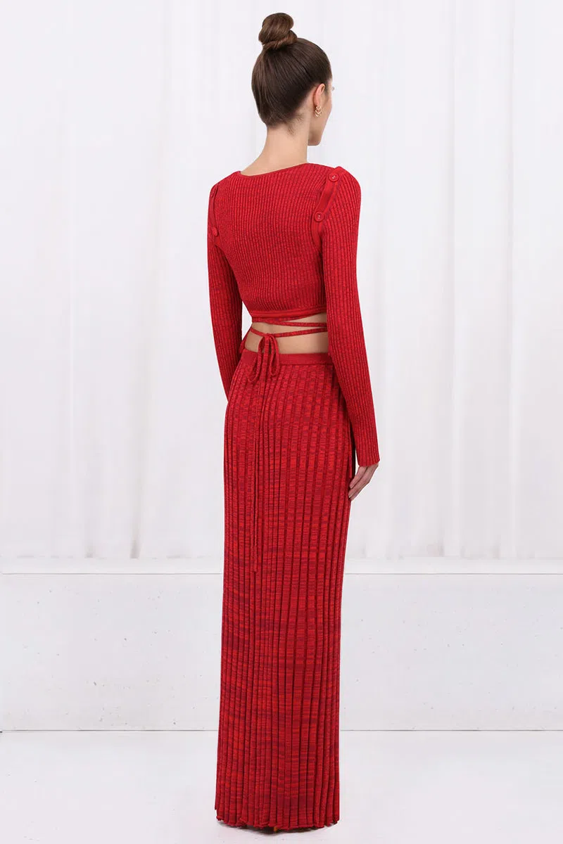 Christopher Esber Deconstructed Pleated Tie Set Chilli Red Size 6/8 - Image 2