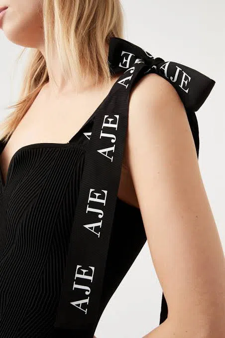 Aje Amber Knit Mini Dress Black Size XS/ Au 6 - Image 4