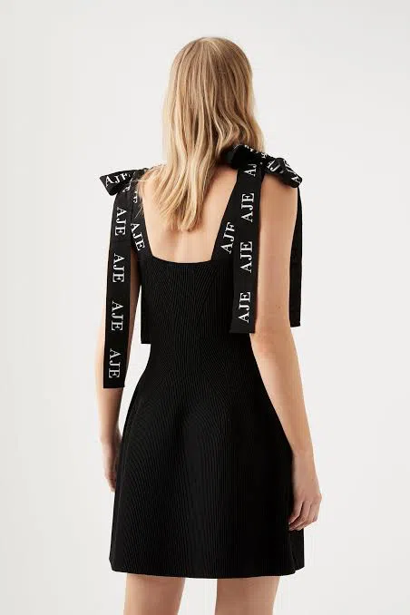 Aje Amber Knit Mini Dress Black Size XS/ Au 6 - Image 3