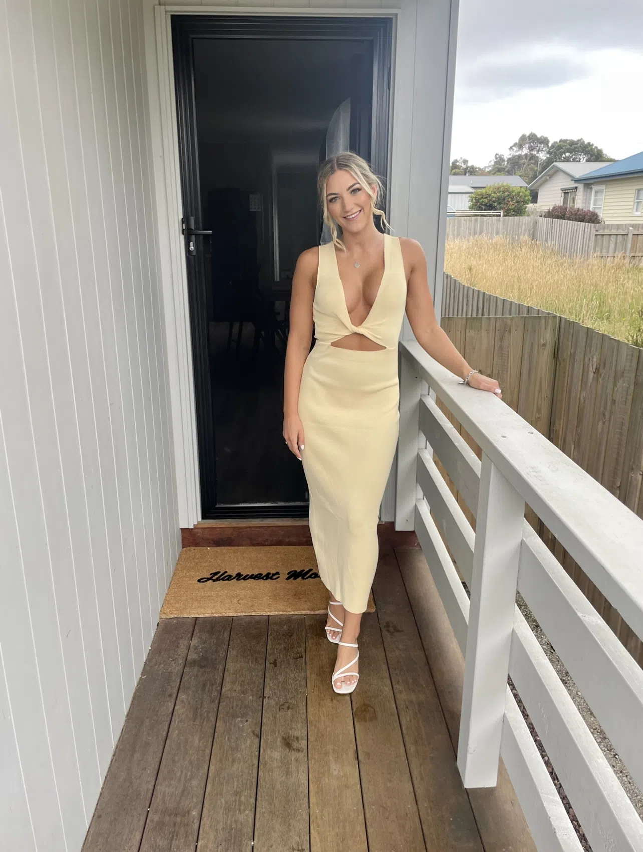 Bec & Bridge Sorbet Summer Midi Dress Yellow Size 8 / S - Image 3