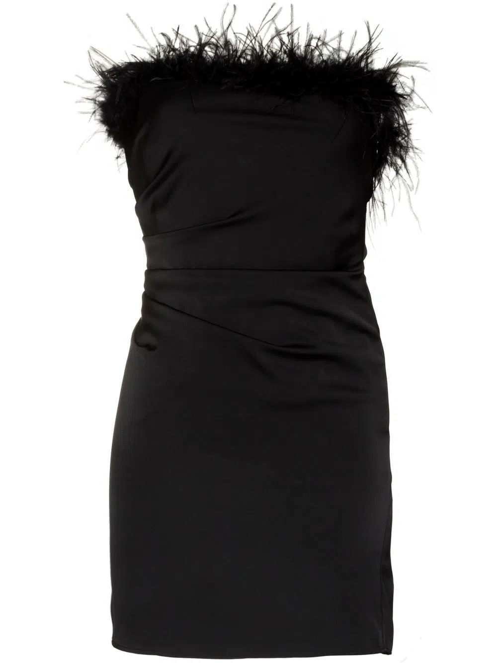 De La Vali Spicy Strapless Feather-trimmed Dress Black Size 8 - Image 3