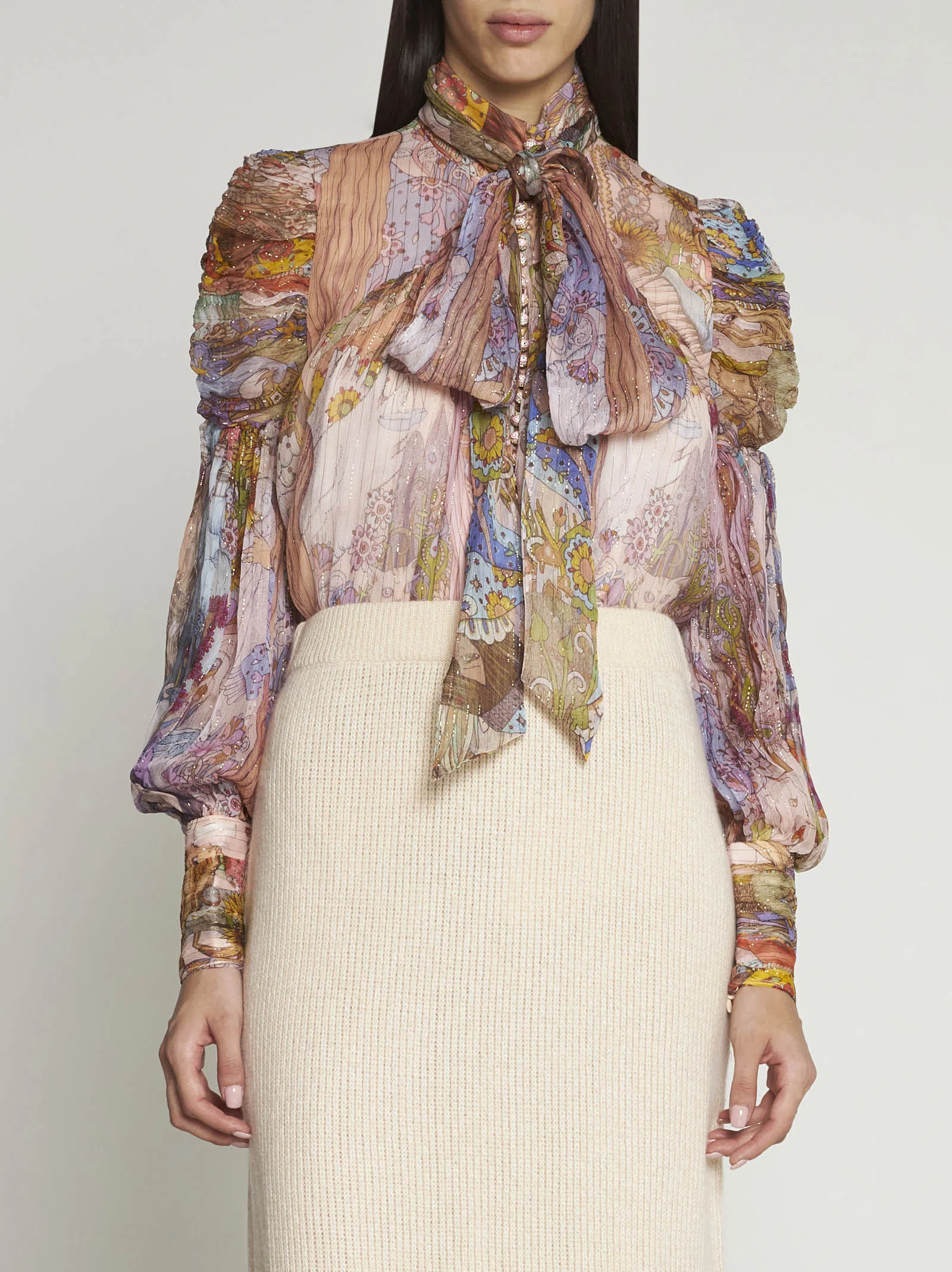 Zimmermann Kaleidoscope Lurex Blouse Print Size 3/Au 14 - Image 2