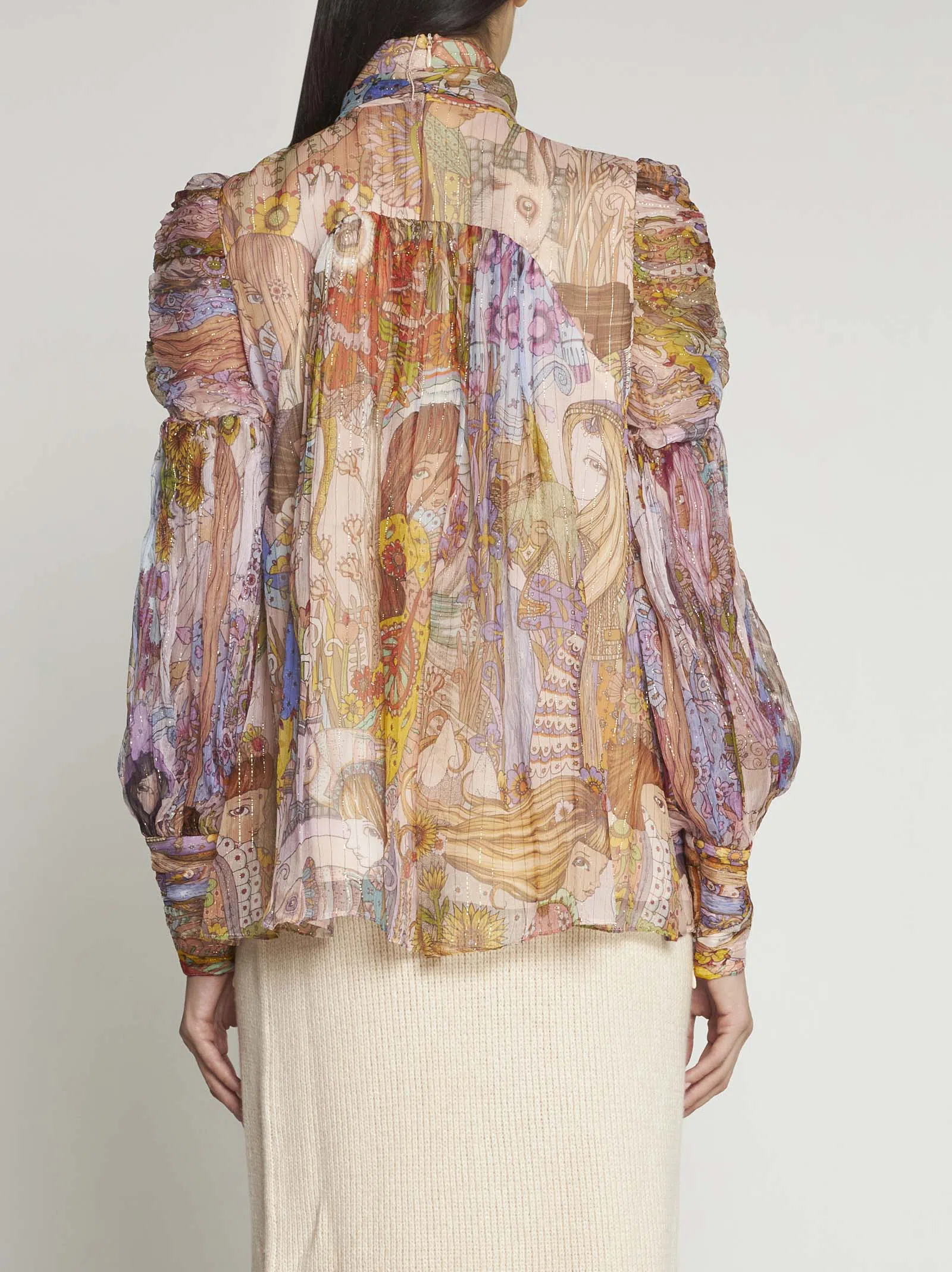 Zimmermann Kaleidoscope Lurex Blouse Print Size 3/Au 14 - Image 3