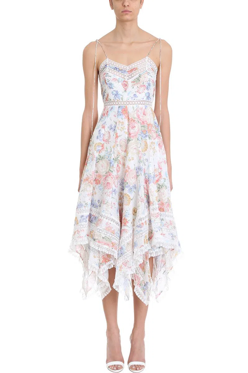 Zimmermann Bowie Pintuck Scarf Dress Floral Size 2/Au 12 - Image 1