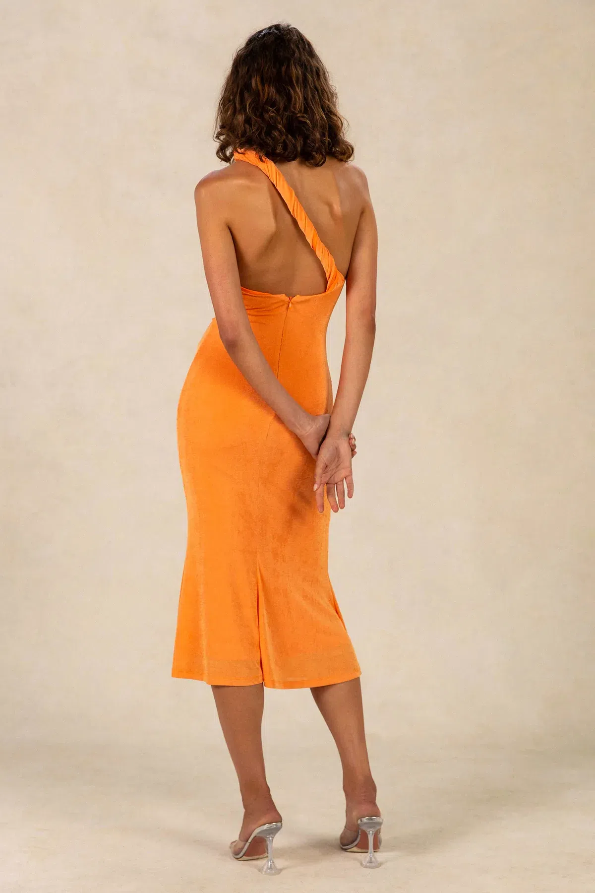 Misha Dune Slinky Jersey Midi Dress Orange Size M / Au 10 - Image 2