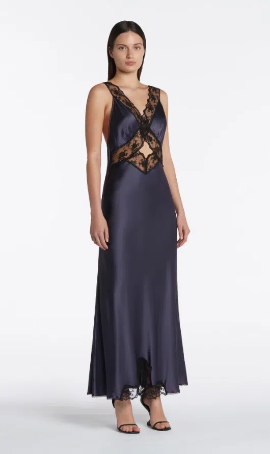 Sir the Label Aries Cut Out Gown in Navy Size 0P / AU 4 - Image 3